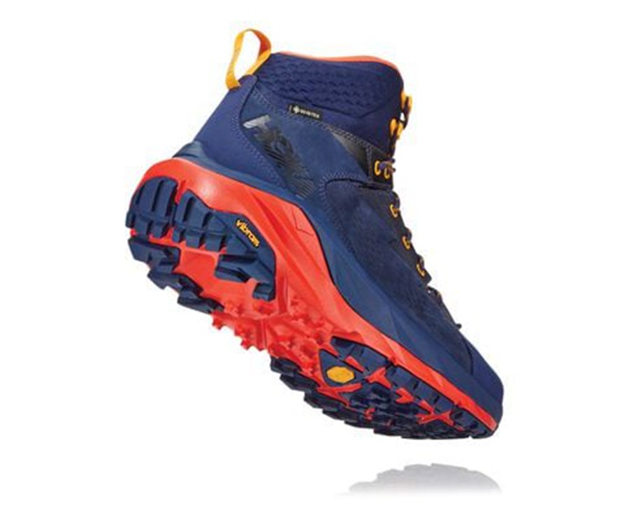 Hoka One One Hiking Boots Mens Blue/Red - Kaha GORE-TEX - 28917XVIK